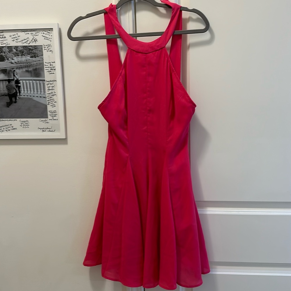 Hot pink dress w/ semi open back